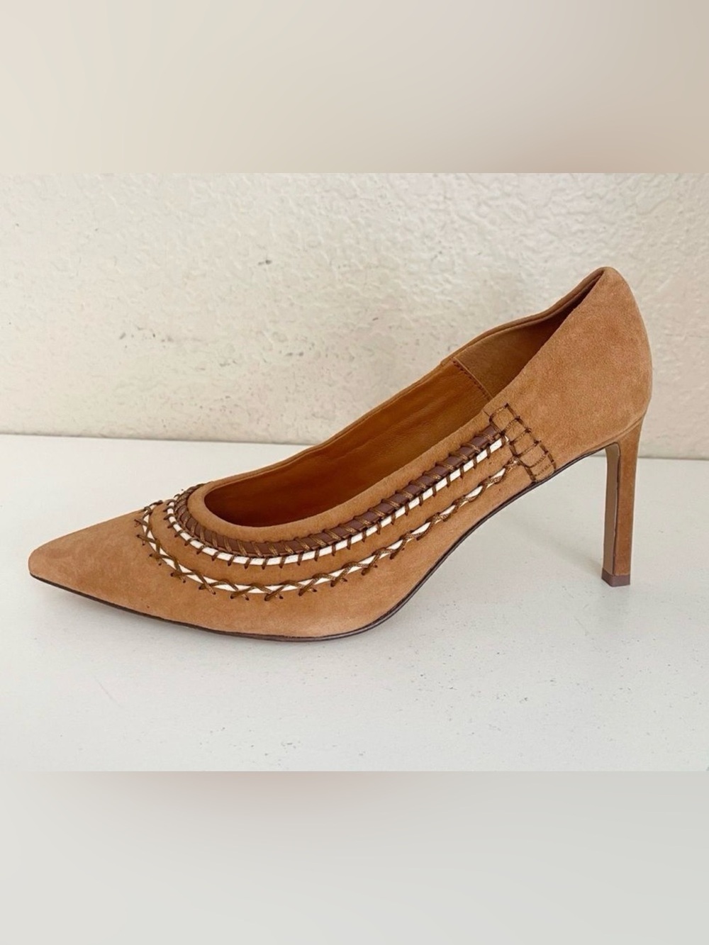 Ulla Johnson suede hand stitch heel- never worn